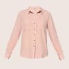 Sleeve Linen Blend Caro Pane Shirt - light ping