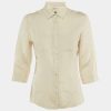 Sleeve Linen Blend Caro Pane Shirt - Silver